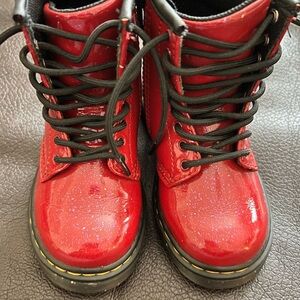 Dr. Martens 1460 size 7 Toddler Red cosmic Glitter Lace-Up Boots